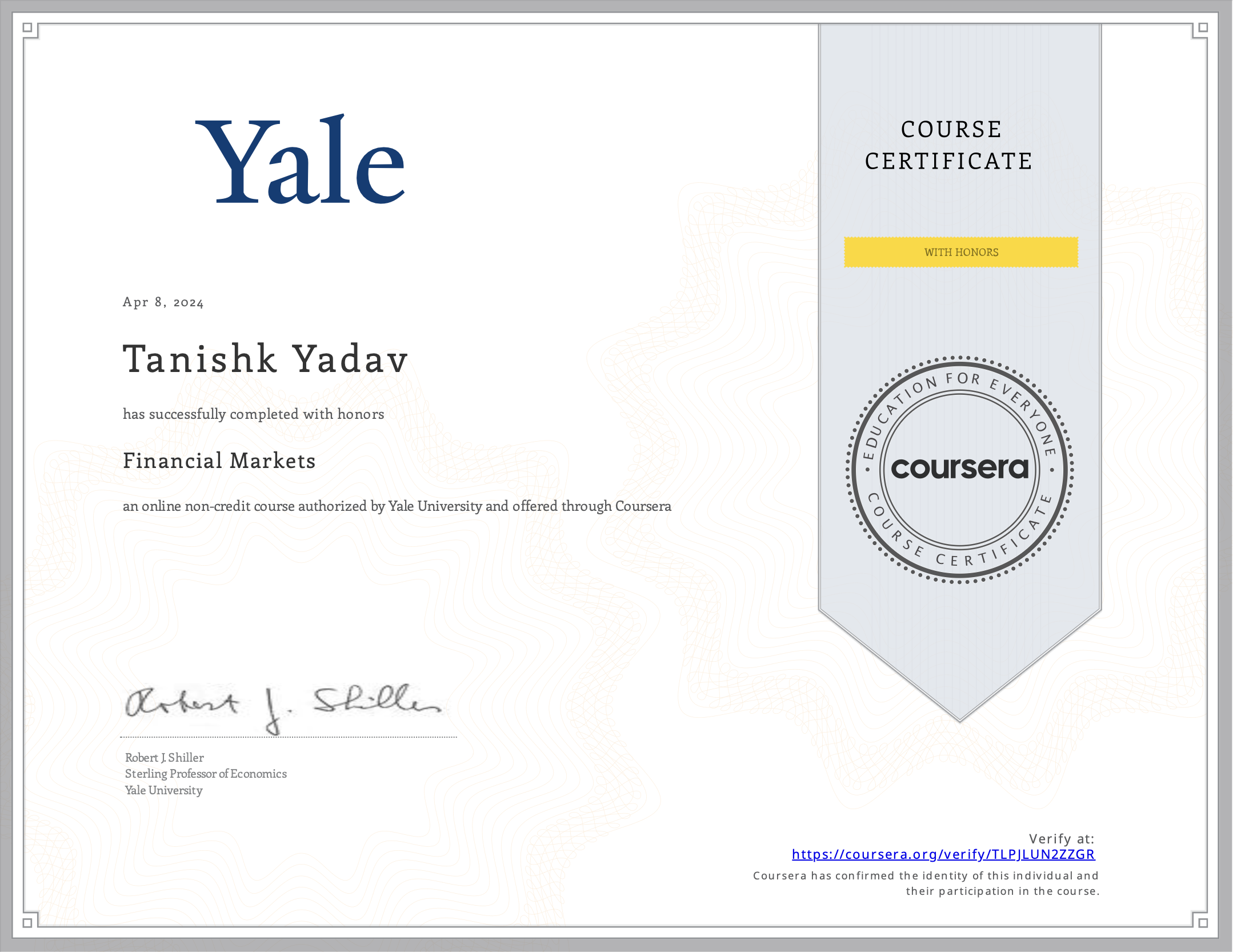 Financial Markets Certificate